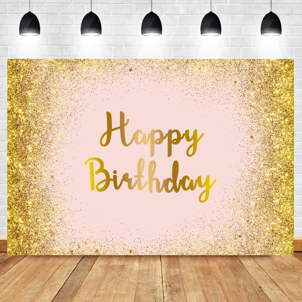 Laeacco Chúc Mừng Sinh Nhật Vàng Đứng Kim Cương Bạc Đảng Tùy Chỉnh Nền Chụp Ảnh Ảnh Phông Nền Chụp Ảnh Phòng Thu Photocall