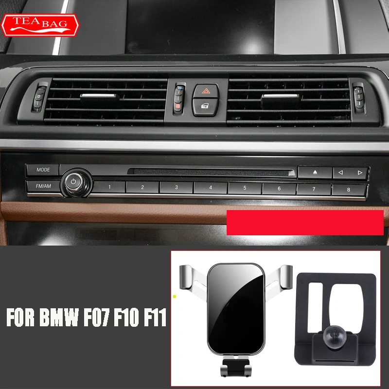 Car Styling Adjustable Mobile Phone Holder For BMW F10 F11 2010-2016 Air Vent Mount Bracket Gravity Phone Holder Accessories