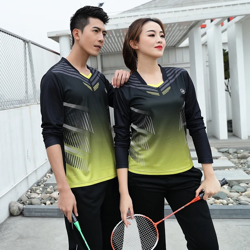 Long sleeve Badminton shirt Sportswear Tennis shirt Women/Men sports Table tennis clothes breathable exercise running shirts