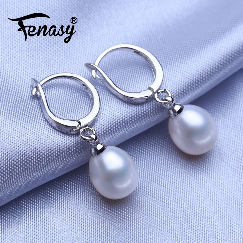 FENASY 925 Sterling Silver Drop Earrings Natural Freshwater Pearl Earrings For Women Handcrafted Fashion Party Wedding Jewelry