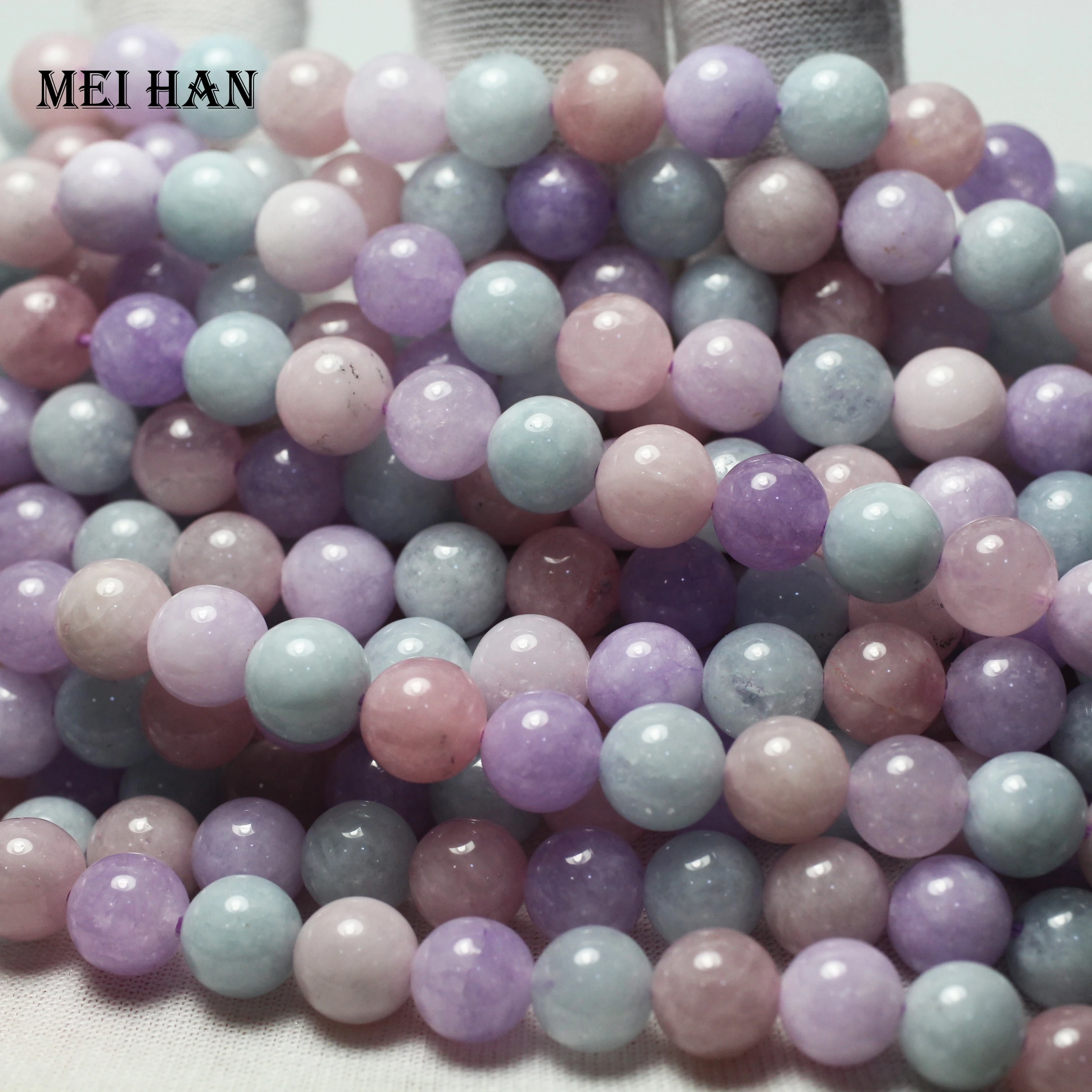 Meihan natural (2 strands/set) 6mm 8mm dream quartz smooth round european beads for jewelry making design stone wholesale