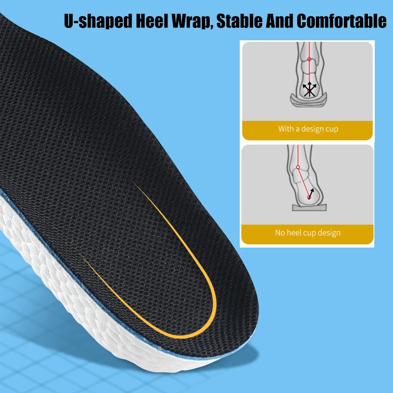 Height Increase Insoles for Men Women Shoes Flat Feet Arch Support Orthopedic Insoles Sneakers Heel Lift Memory Foam Shoe Pads