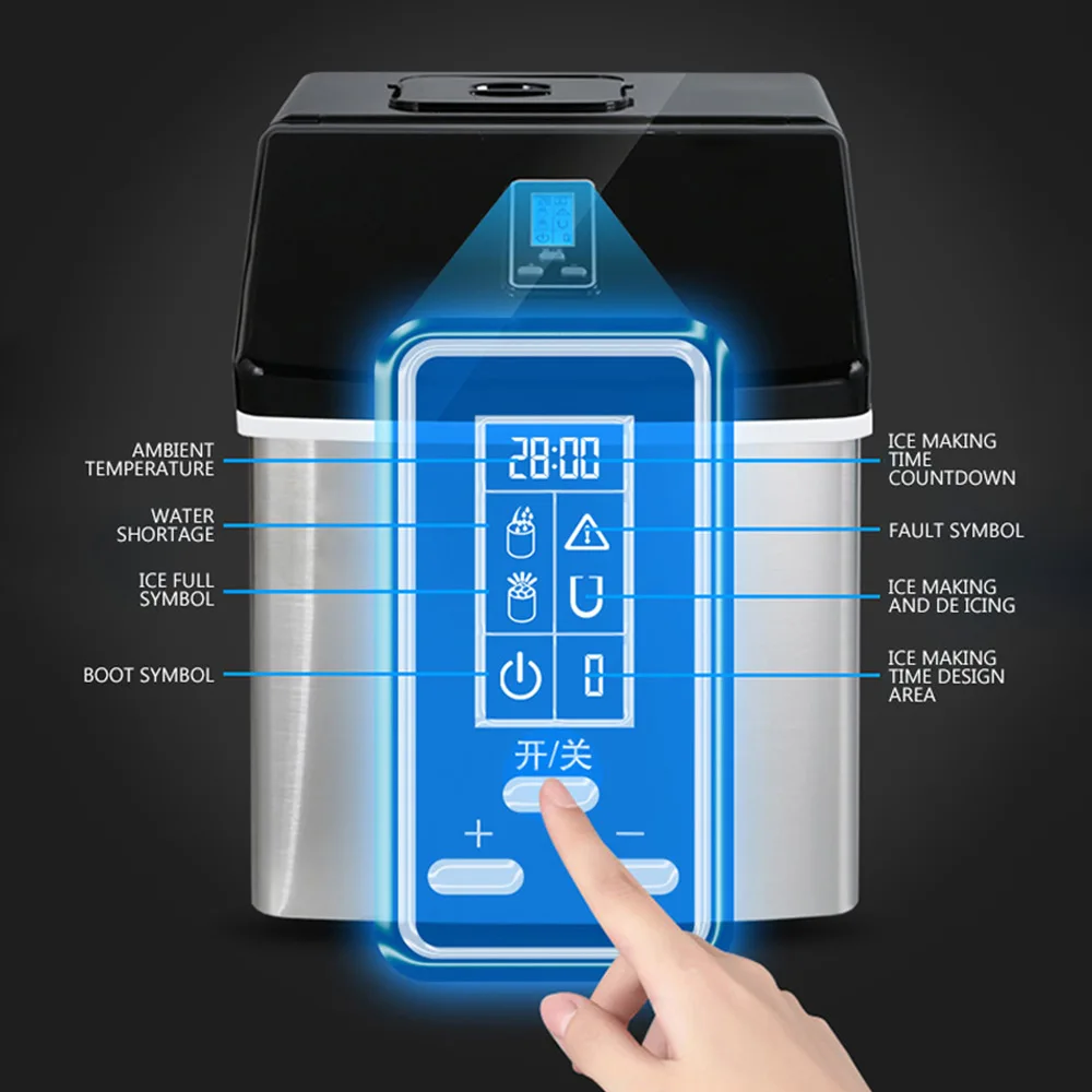Máquina de hielo cuadrada para el hogar, fabricante de hielo comercial de 25KG, inyección Manual de agua