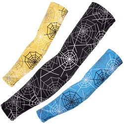 Cobweb Game Arm Warmers for Men, Cycling Cuffs, Quick Dry, Sports Gaming Tattoo Sleeve, Elbow Pad, Arm Cover, 1 Pair