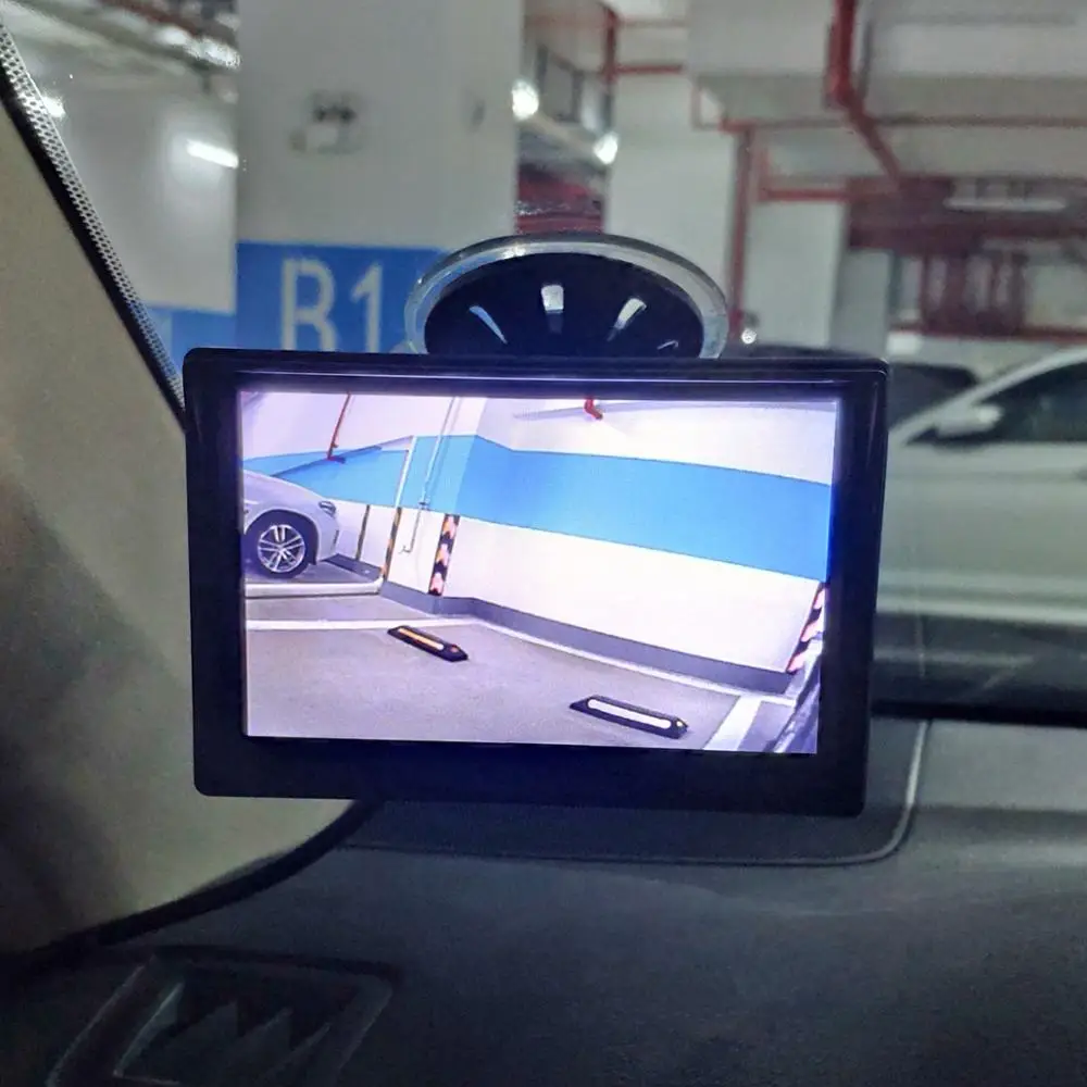 DIYSECUR 5inch TFT LCD Backup Rear View Car Monitor with Suction Cup Both RCA & 4Pin Connector for MPV SUV Horse Lorry