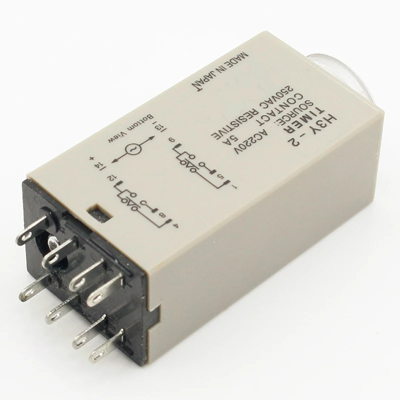 1Pcs H3Y-2 AC 220V Delay Timer Waktu Relay 0 - 30 Menit/Detik dengan Dasar Gratis Pengiriman