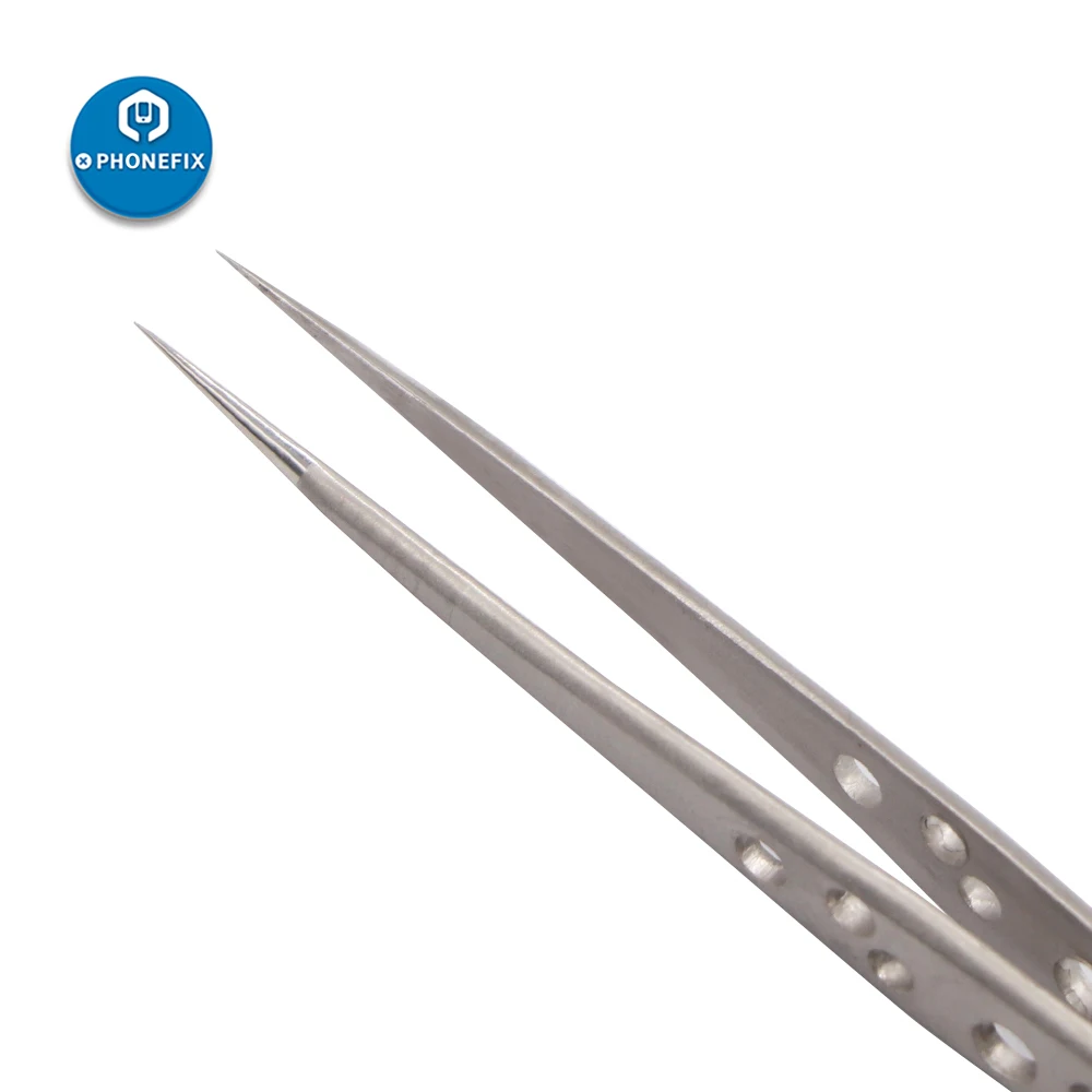 Industri Pinset Presisi Anti-Static Pinset Stainless Forceps untuk Ponsel PCB Komponen Elektronik Perbaikan