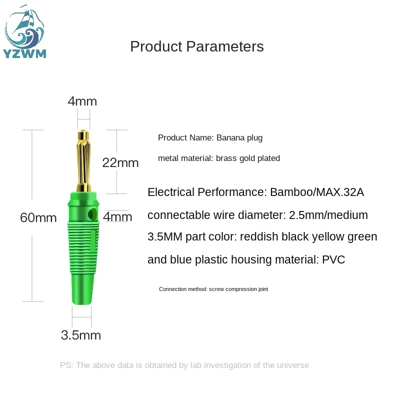 4mm Banana Plug and Socket Fixed with Pure Copper High Voltage Banana Lantern Type High Current Seven Pin Solderless Screw