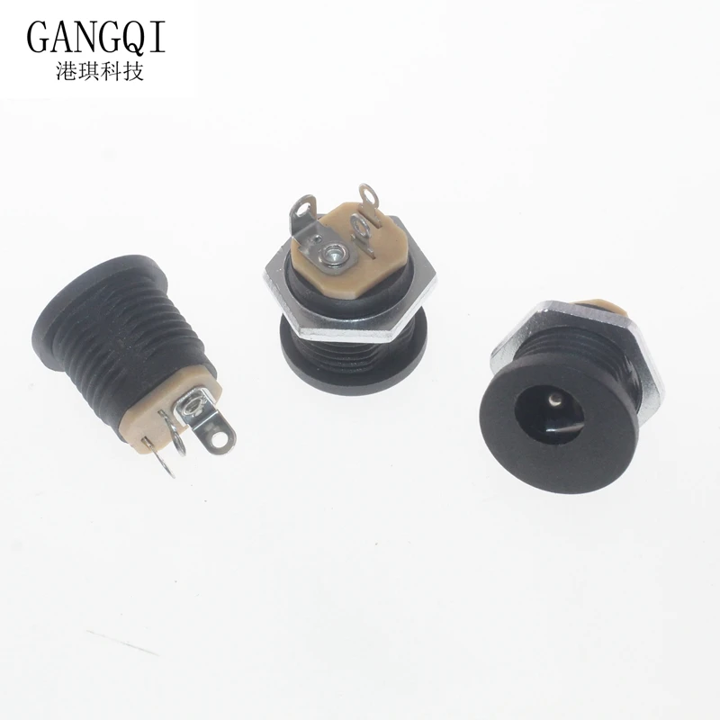 DC-022 5,5x2,1mm DC Power Buchse Jack Stecker Runde Loch Mutter Interface Panel Montage Stecker DC022 5.5*2,1