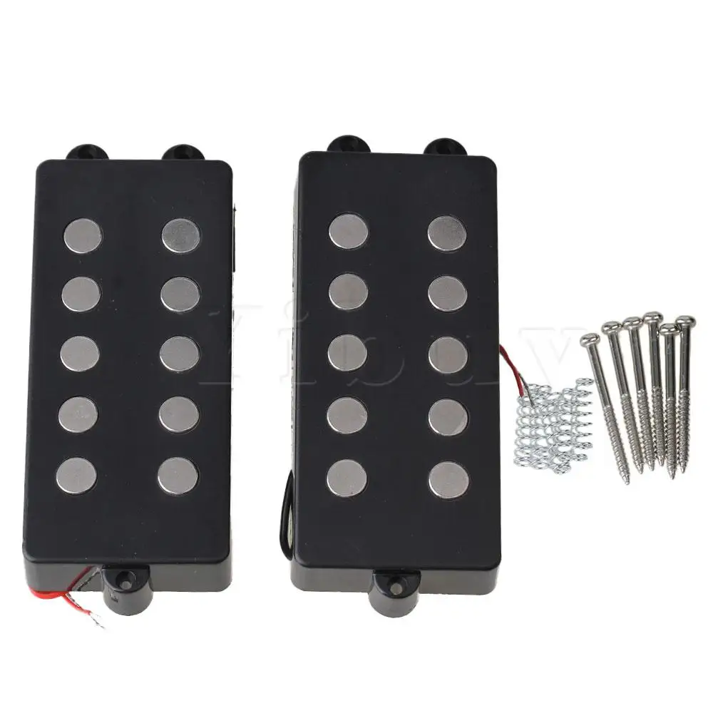 Yibuy 2pcs Black Ceramic Magnet 5String M Bass Humbucker Double Coil Pickup for Bass