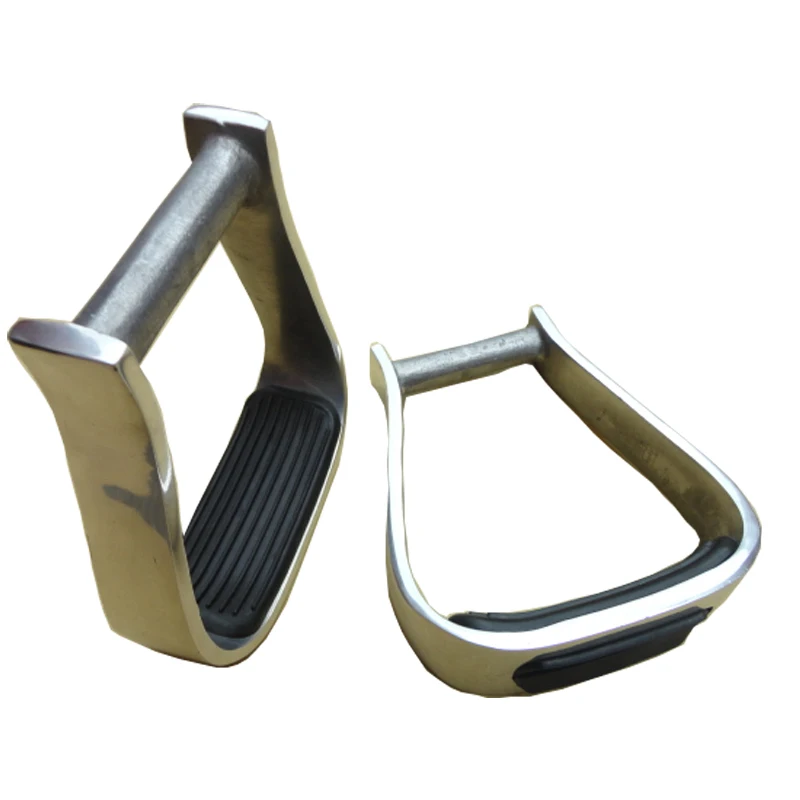 5 Inch Western Aluminum Barrel Racing Stirrups With Black Rubber Pad Horse Products