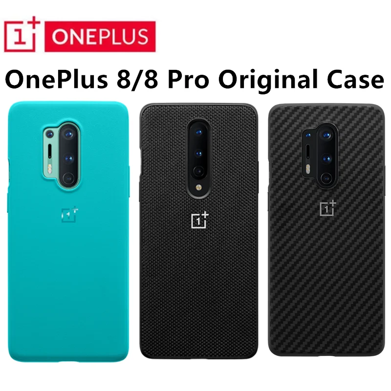 

100% Original Official OnePlus 8 /8 Pro Case Cover Sandstone Bumper Cyan Karbon Fiber Nylon Back Shockproof
