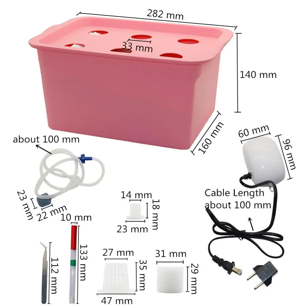 1 zestaw 6-dołkowy zestaw do wzrostu System hydroponiczny kryty ogród doniczka ogrodowa doniczki szkółki nasiona roślin 220V/110V