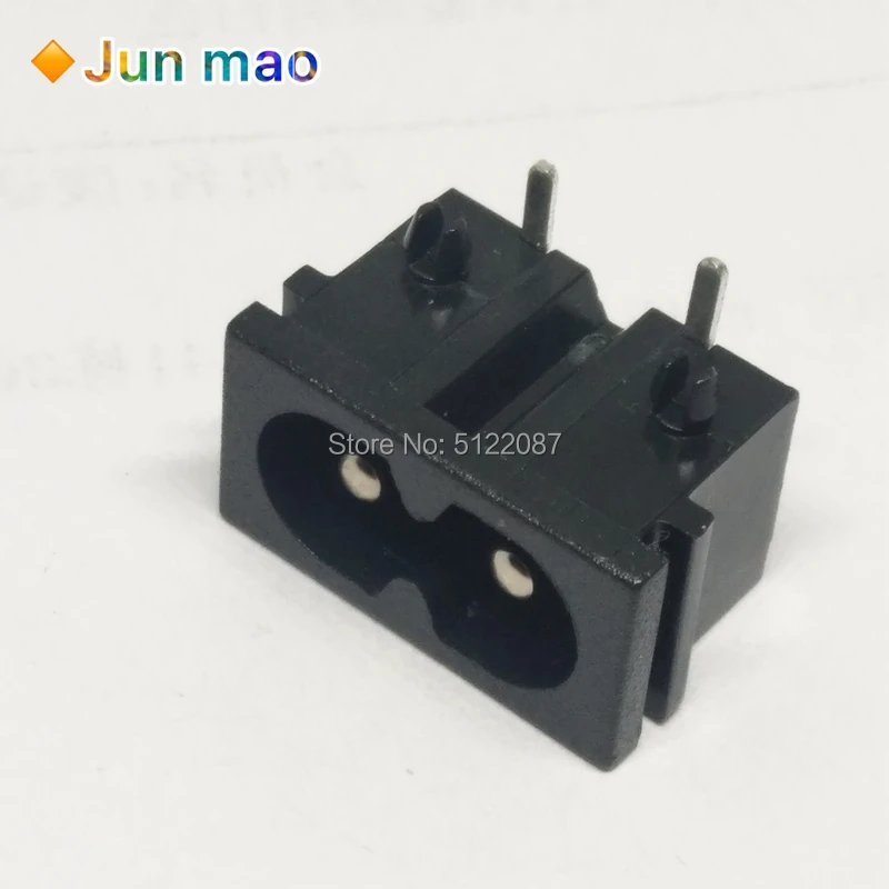 10Pc AC power outlet Two Holes 22*12MM board 2.5A250V 8-Type Eight-Pin Socket BX-180-H01 AC Power Switch Socket Copper Connector