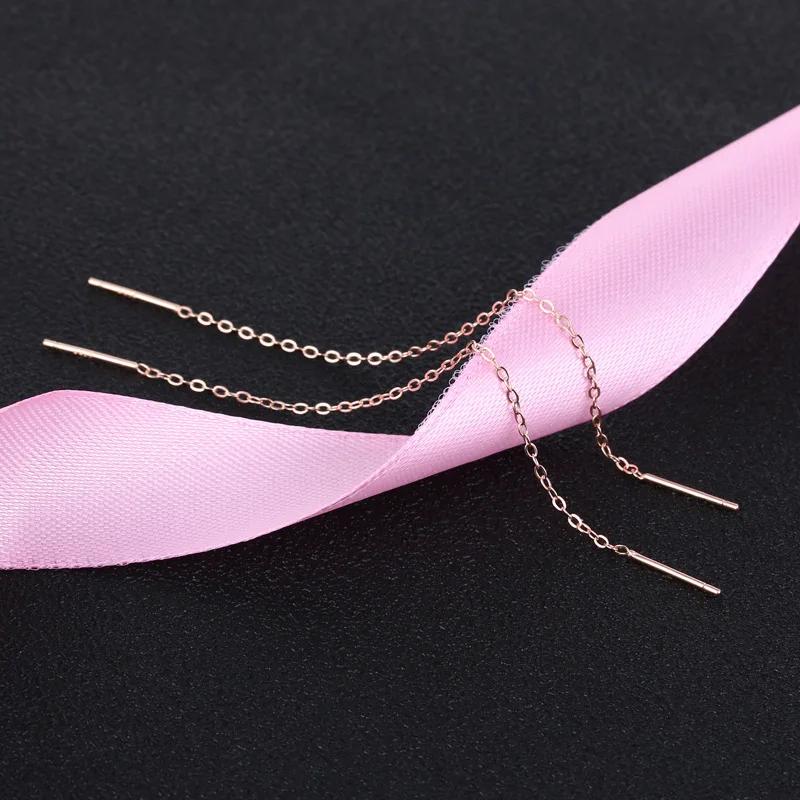 Stainless Steel Chain Tassel Threader Earrings for Women Girl