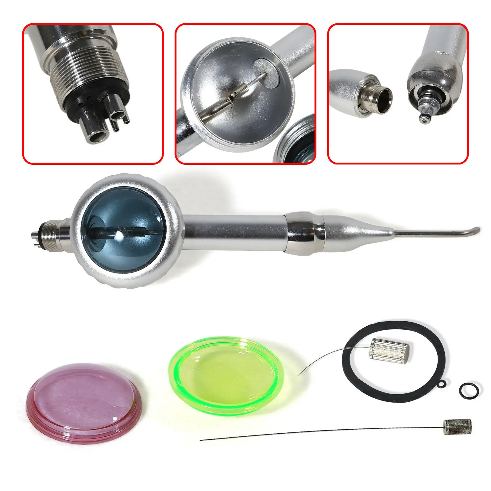 

360º Rotation Dental Air Flow Teeth Polishing Polisher Handpiece Hygiene Prophy Jet 4 Hole Polish Tips