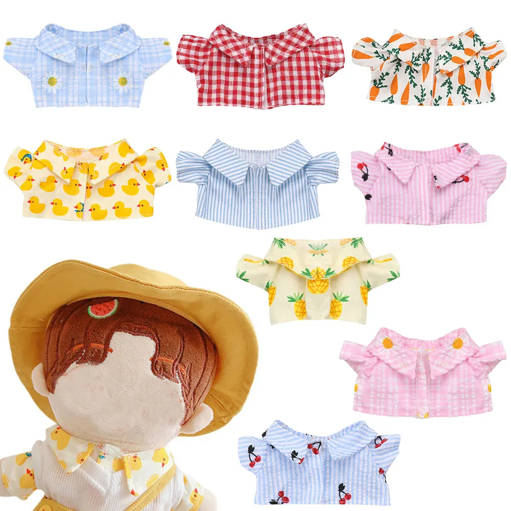 Cute Doll Shirt Pants 20cm Doll Shirt Collar Coat Animal Stuffed Plush Toy Doll Clothes Accessories Kids Toys Birthday Gifts