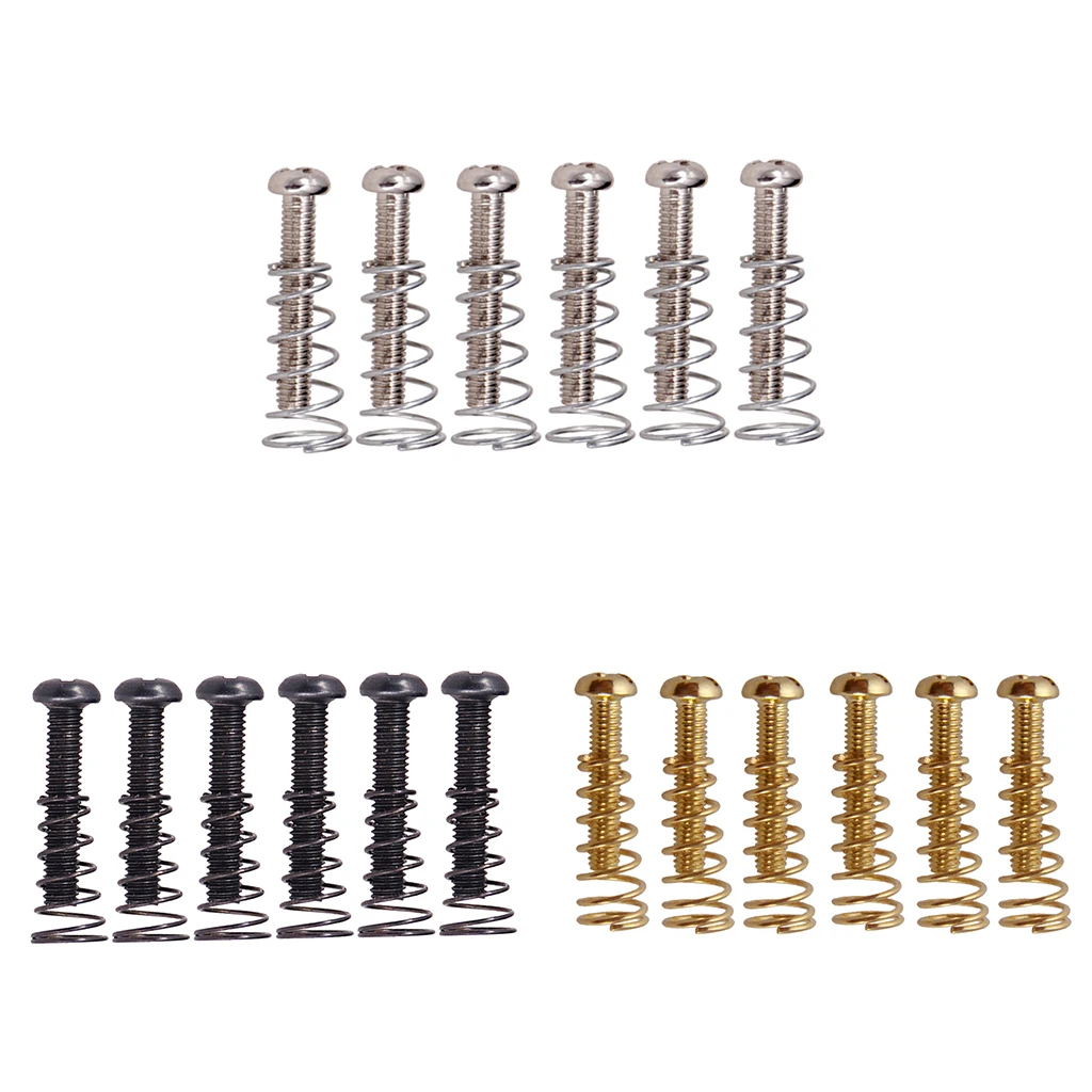 hot sell 6 Pieces Iron Electric Guitar Bass Bridge Tailpiece Saddles Screws+Springs Guitar Parts