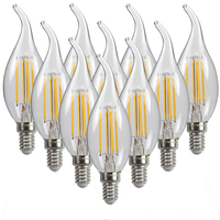 10 pcs/lots C35 E14 LED Light Lamp Bulbs 4W 8W 12W Candle Incandescent Lighting AC 220V Edison Filament Bulb Chandelier For Home