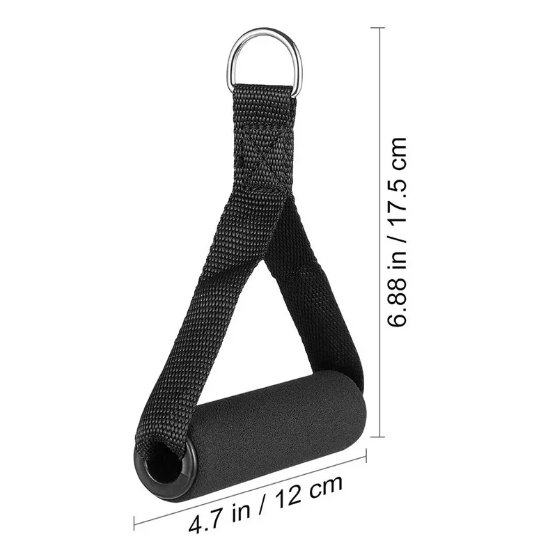 Anti-slip Gym Handle Cable Bar for Fitness Crossover Bar Pulling Workout Lifting Resistance Bands D-ring Pull Rope Handles