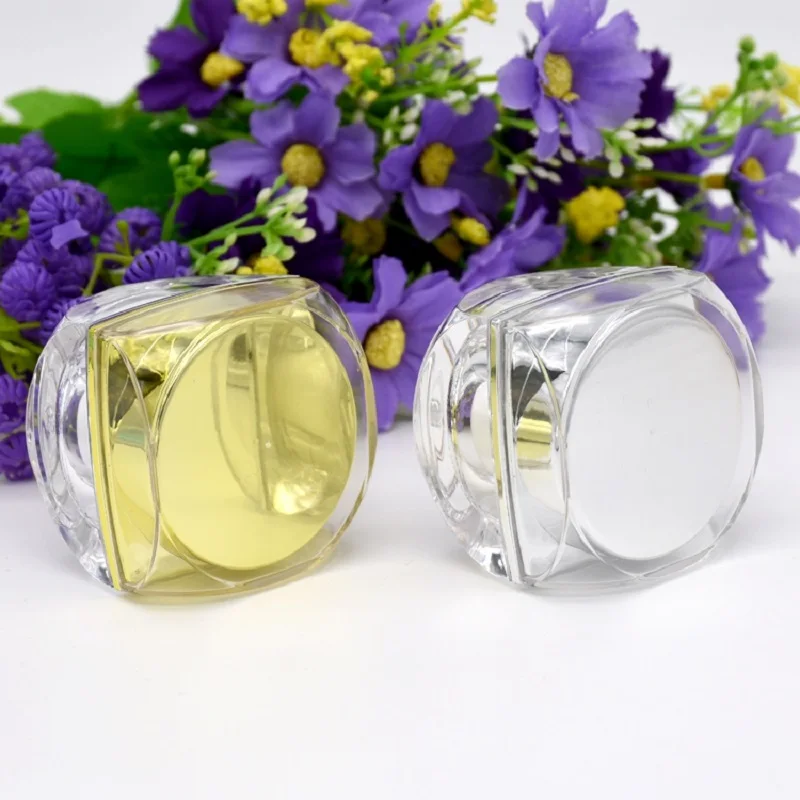 

5g plastic acrylic jar bottle pot shiny silver/gold eye cream essence liquid serum sample test art nail skin care cosmetic pack