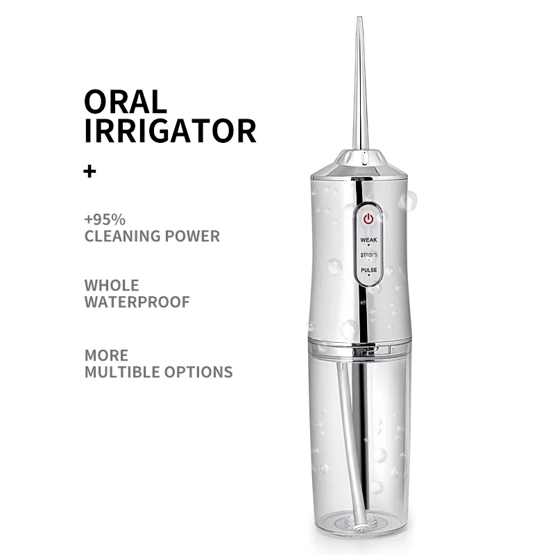 USB Rechargeable Oral Irrigator Teeth Cleaner Portable Dental Water Jet 220ML Water Tank Waterproof Water Flosser whitening