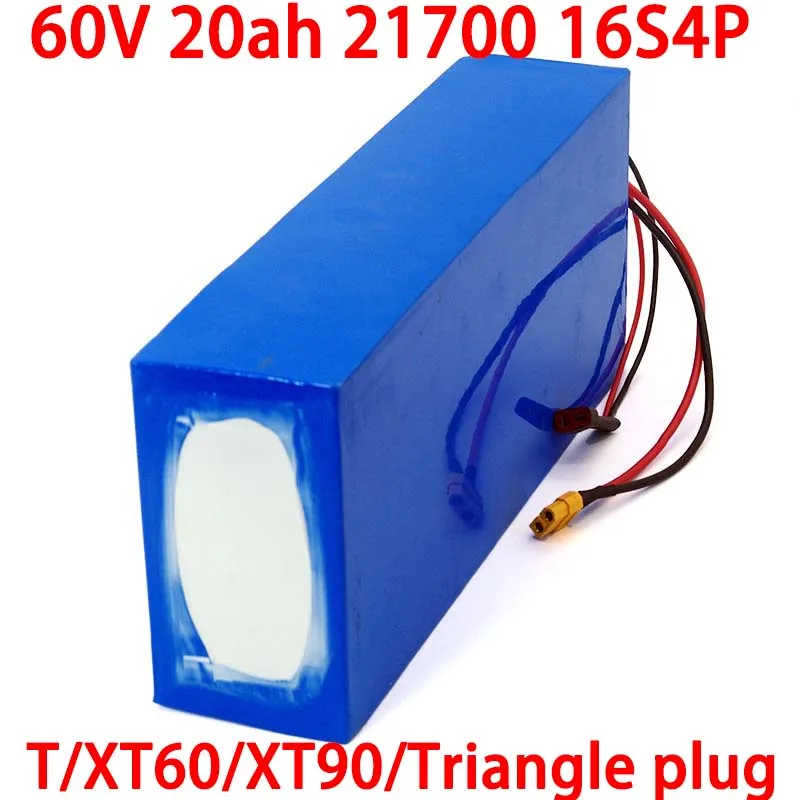 Liitokala-bateria de lítio para bicicleta elétrica, 60v, 20ah, 21700, 16 s4p, 60v, 20ah, 1000w, 2000w