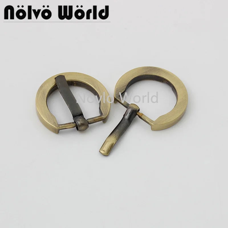 Nolvo World 5-20-100pcs 16mm brush antique brass pin buckle shoes decoration accessories metal adjustable slide buckles