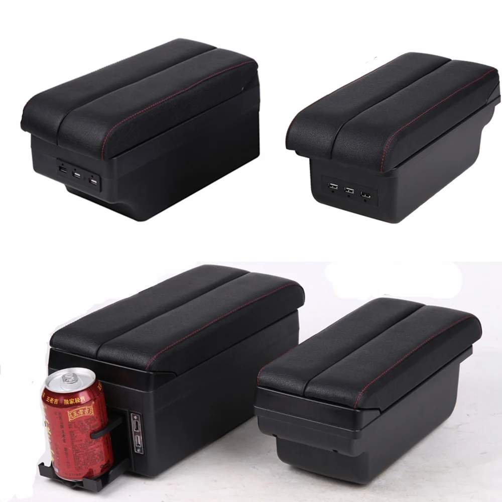 For Honda CR-Z CRZ Armrest Box Elbow Rest Center Console Storage with Phone Charging USB Interface Cup Holder