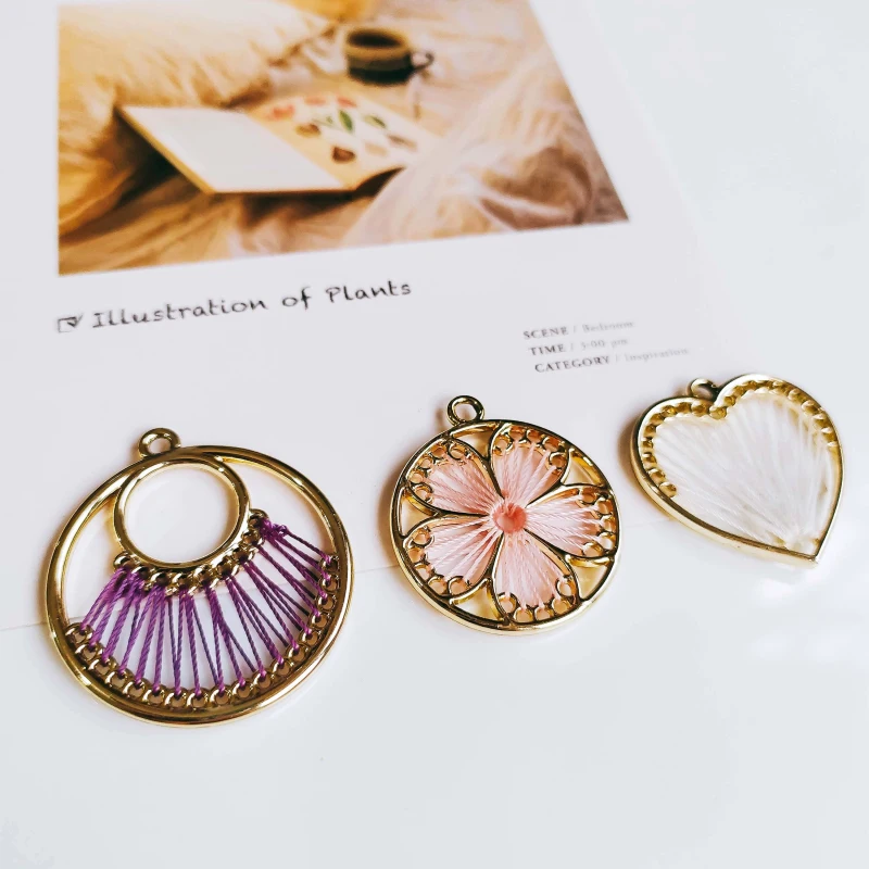 Round Wool Stuff Thread Spacer Accessories Pendant Necklace Supplies for Jewelry Making Earring Accessories Components 6pcs
