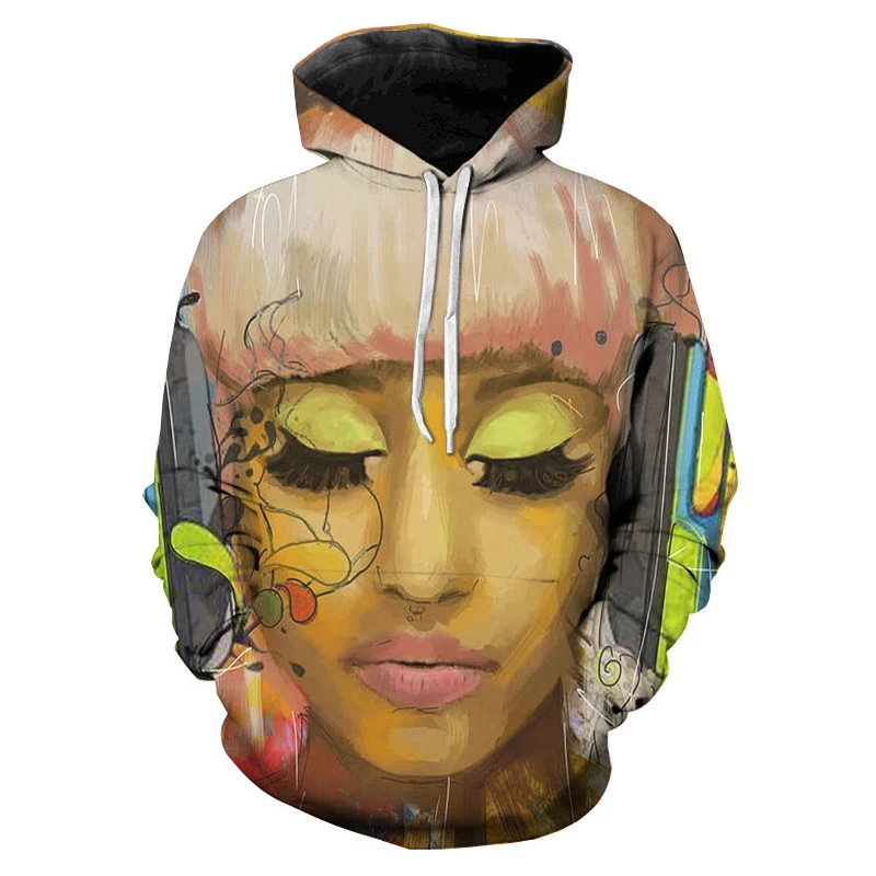 2021 New Nicki Minaj American Singer 3D Printed Hoodies Men's Women's Harajuku Swearshirt O-Neck Bigsize Pullover Oversized