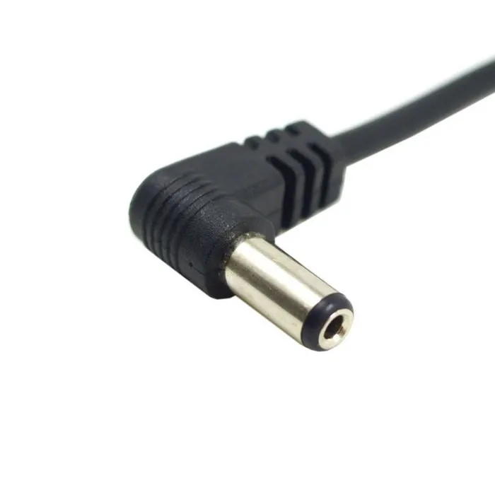 5 piezas de ángulo recto de 90 grados DC 5,5*2,1mm, Cable de alimentación de extensión macho a hembra, 30cm, 1 pie