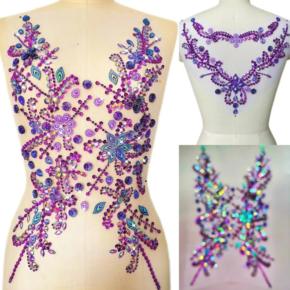 HAND Custom Made Prom Dress 6 colors Beaded Sew on Costumes Rhinestones Appliques Patches Designers For Event Women Formal Gowns