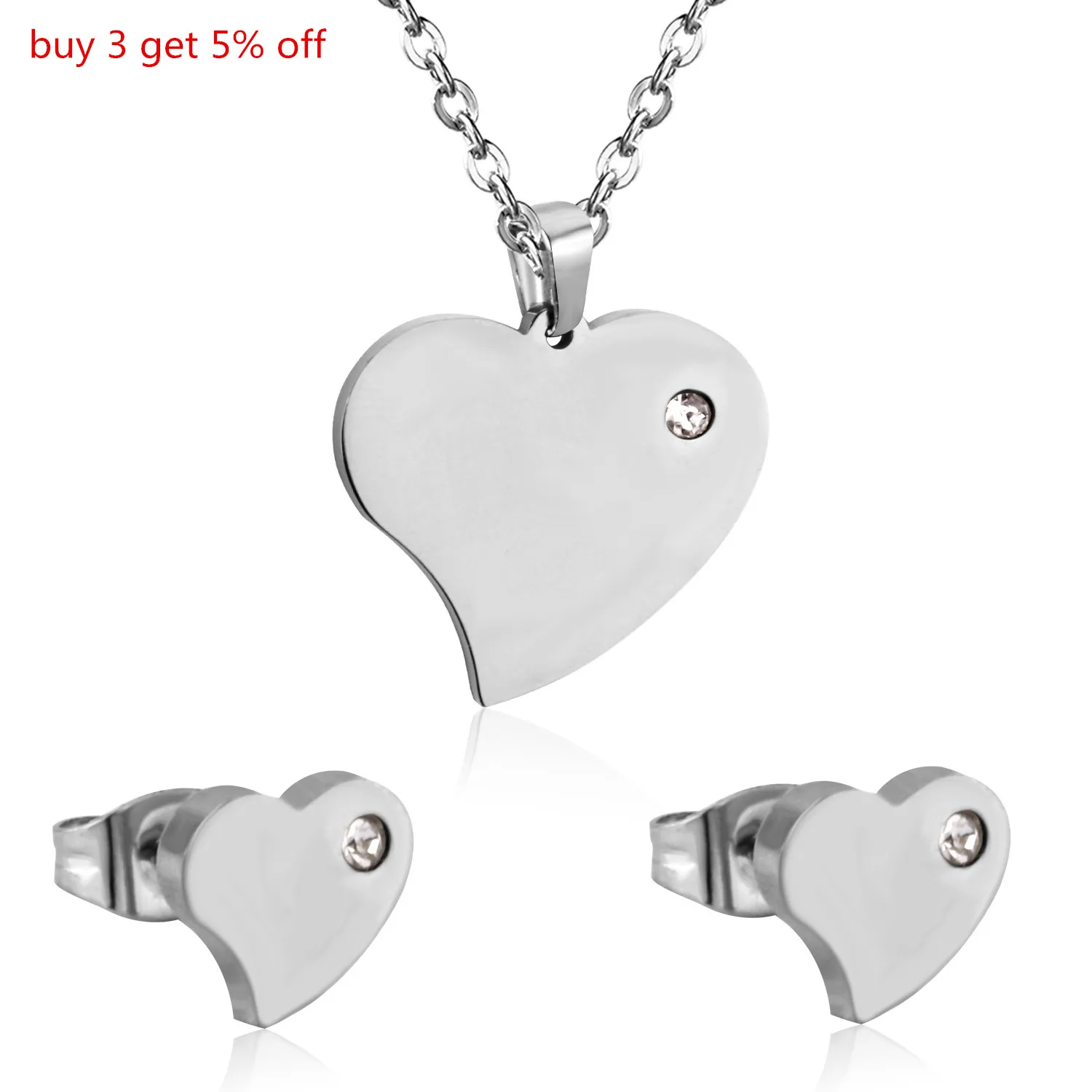 LUXUKISSKIDS Gold Color Stainless Steel Dubai Wedding Bridal Jewelry Sets Heart Necklace Earring Jewellery Sets For Women Girl