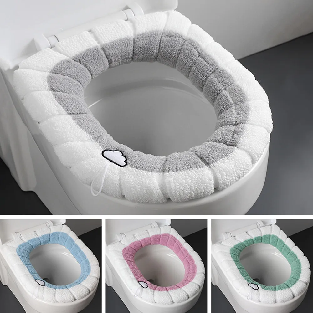 Universal Four Seasons Thickened Househol Soft Mat Autumn Winter Toilet Cover Toilet Seat Cushion Thick Plush Warm Pads