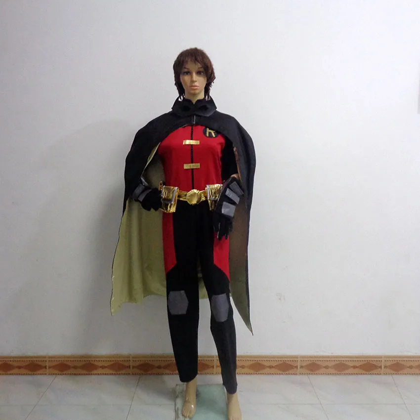 

Superhero Red Robin Damian Wayne Cosplay Christmas Party Halloween Uniform Costume Customize Any Size