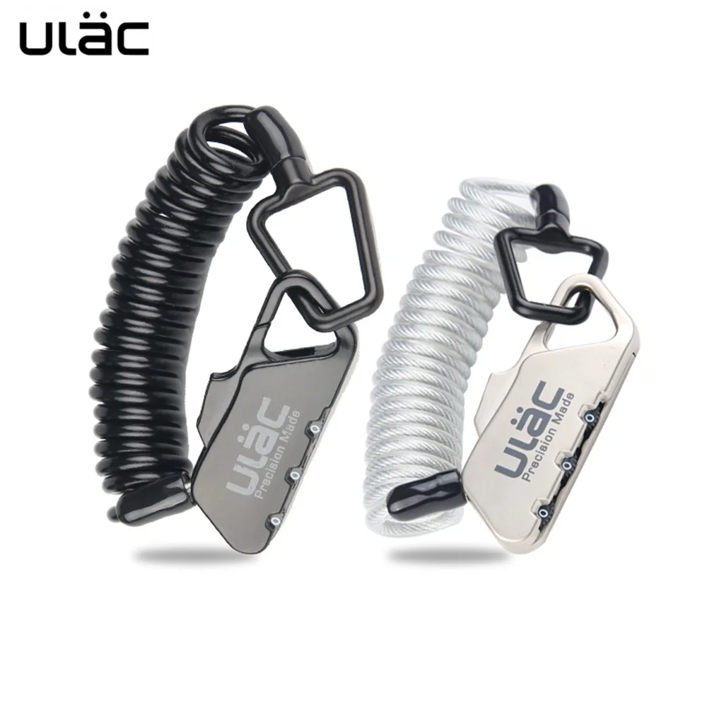 2024 NEW ULAC 1200mm MTB Bike Mini Lock Anti-theft Password Bicycle Locks Zinc Alloy Cable Lock for Road MTB Bike Accessories