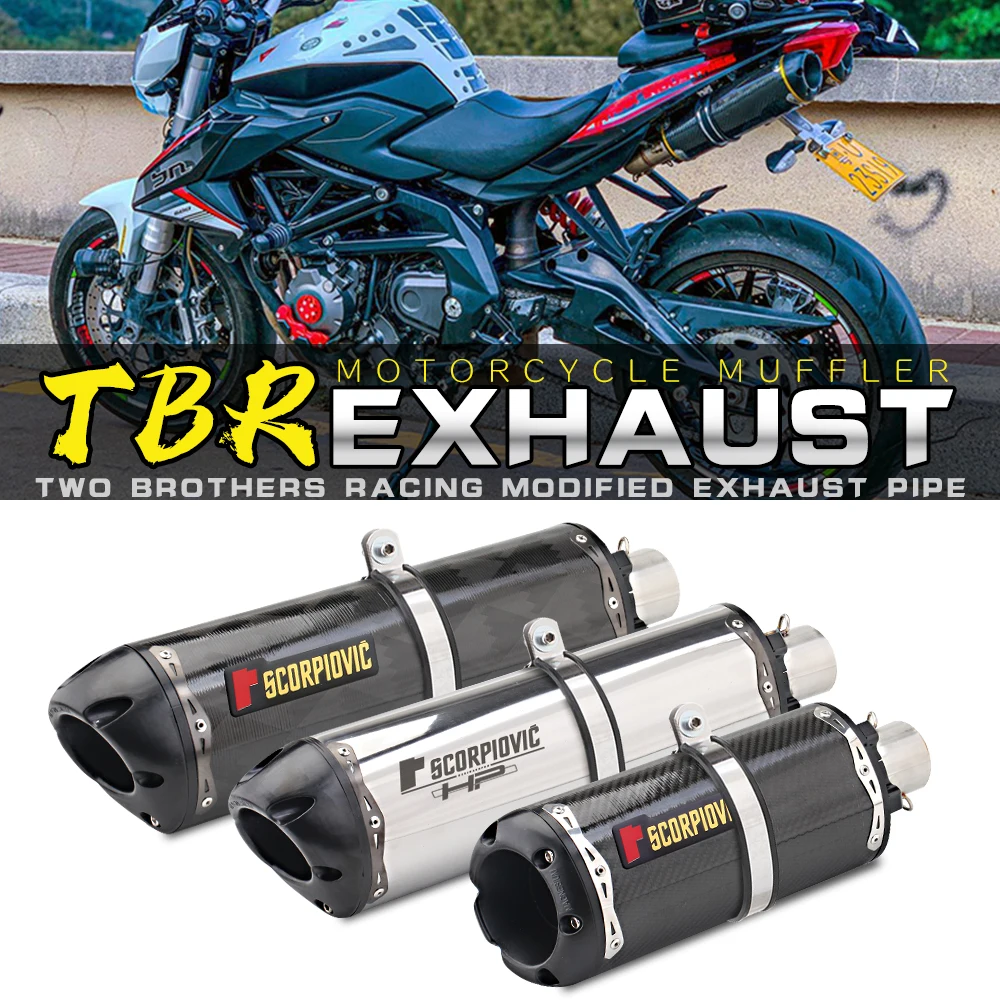 

Universal 51mm 60mm Motorcycle Exhaust Pipe Project Motocross Escape Moto Muffler For yzf r3 z650 r1 mt07 mt09 with DB killer