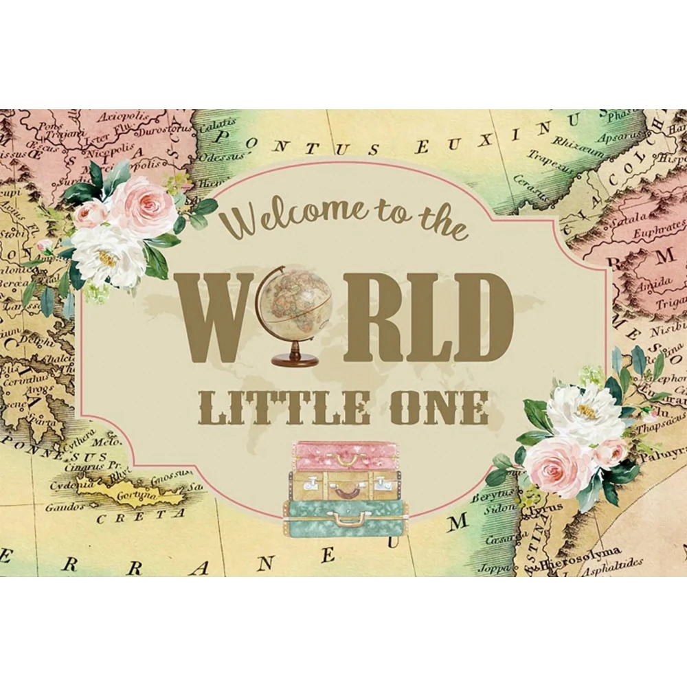 Yeele Photocall World Map Animals Baby Birthday Photography Background Transportation Party Photographic Backdrop Photo Studio