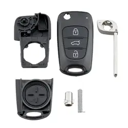 Carcasa de llave remota para Hyundai, funda de llave remota plegable con tapa de 3 botones, compatible con modelos I20, I30, IX35, I35, Accent, Kia, Picanto, Sportage, K5, novedad