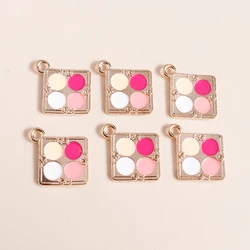 10pcs 21*24mm Fancy Pressed Powder Makeup Box Charms for Jewelry Making Accessories Lady Necklaces Earrings Pendants Keychain