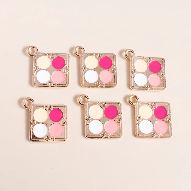 10 sztuk 21*24mm fantazyjne pudełko do makijażu w proszku Charms na akcesoria do wyrobu biżuterii Lady naszyjniki kolczyki wisiorki brelok