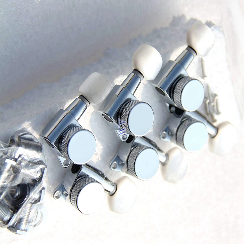 Imagem -04 - Wilkinson Jin ho Chrome Sintonizadores de Bloqueio Guitarra Tuners Máquina Cabeças Tuning Pegs Branco Pérola Botton Lock Jn-p7 da Coréia