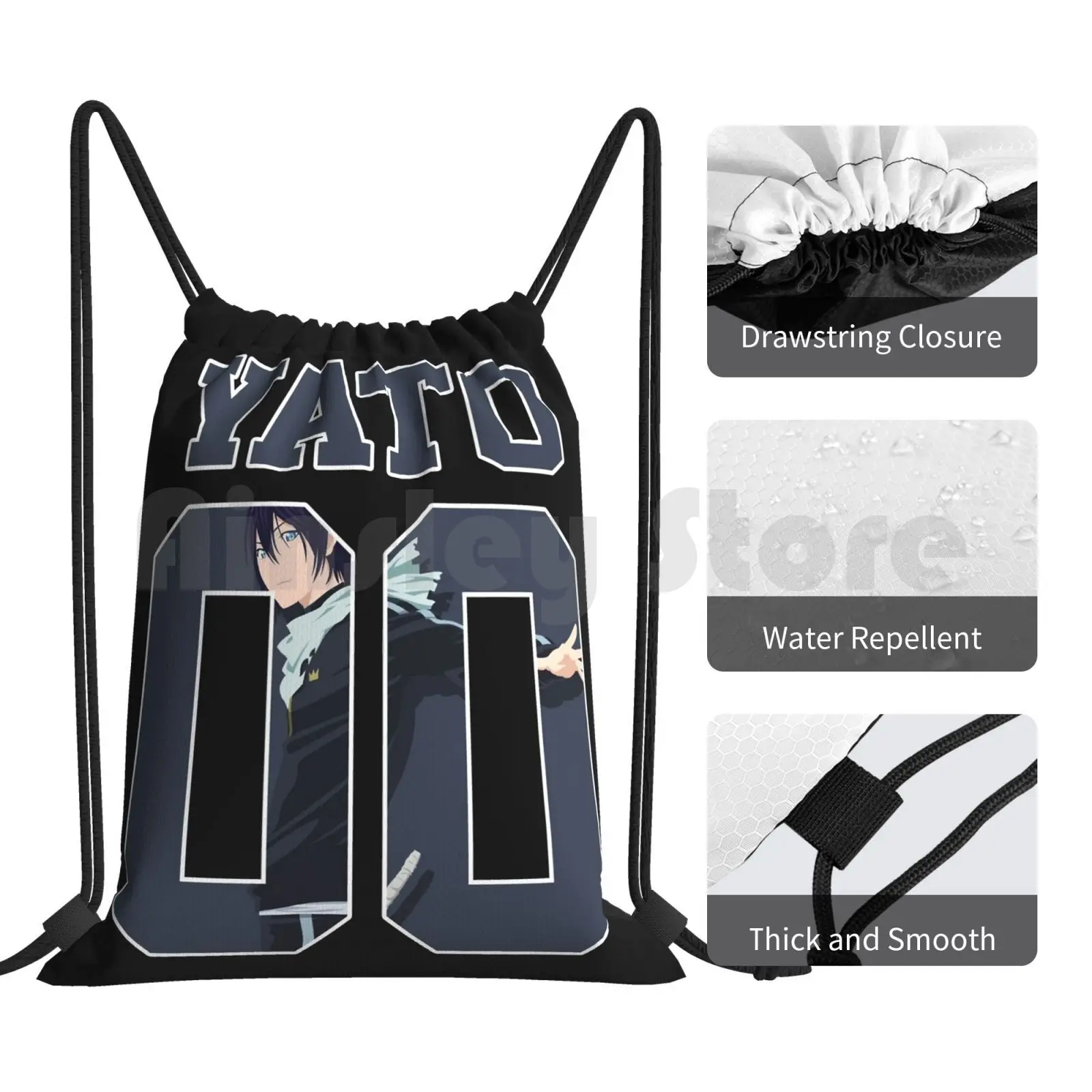 Yato God-Noragami Jersey Backpack Drawstring Bags Gym Bag Waterproof Noragami Stray Delivery God Yato Godness War Wethrin