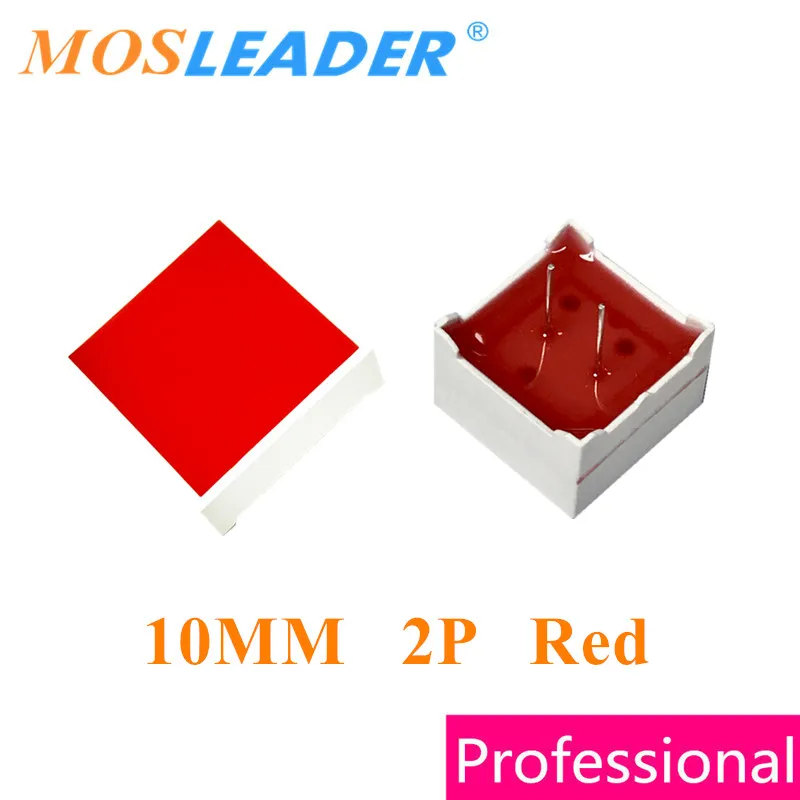 Mosleader 100pcs 레드 10mm 스퀘어 디스플레이 플랫 튜브 디스플레이 표시기 led 10x10 게임 플레이어 레크 리 에이션 기계 led 디스플레이