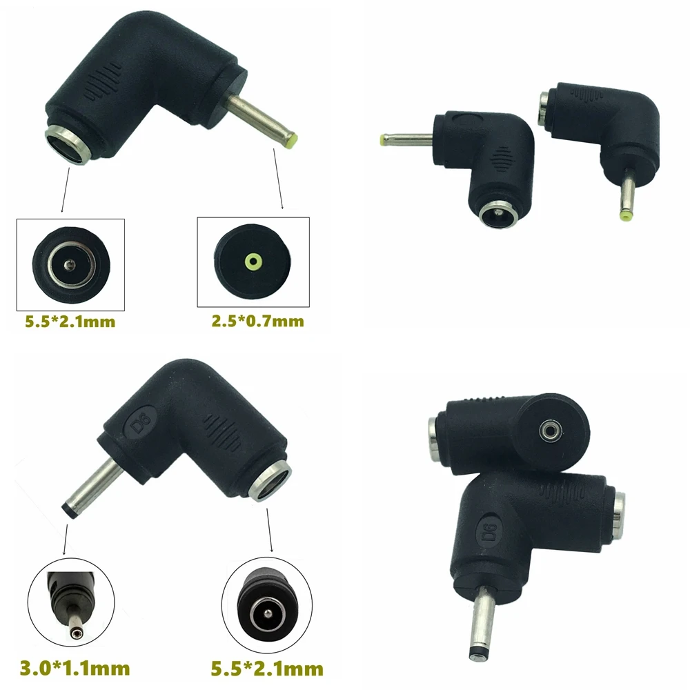 5.5 x 2.1 mm female jack to 3.0 * 1.1 / 2.5 * 0.7 male plug DC power plug connector adapter for laptop