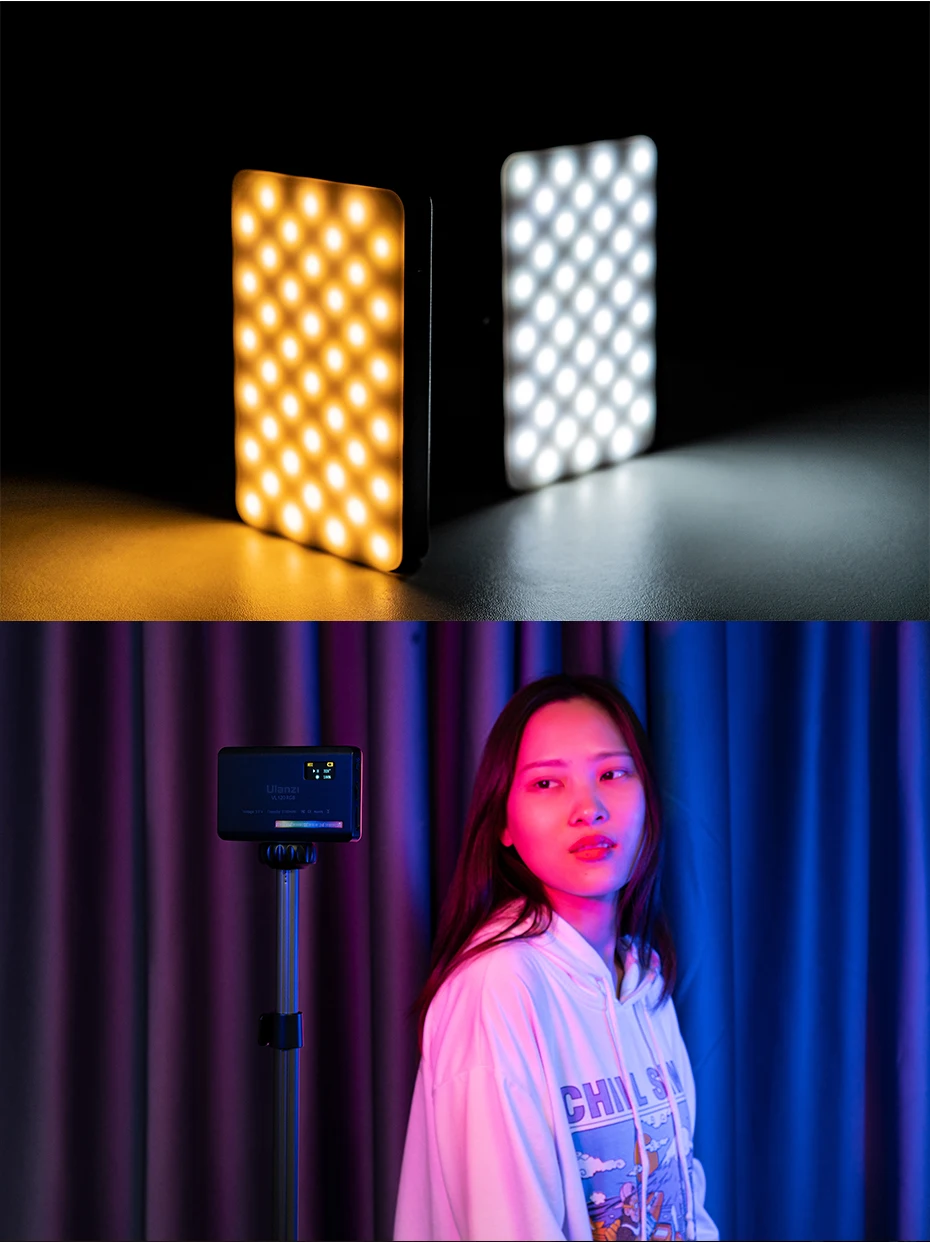 Ulanzi VL120 Vollfarb-RGB-Videoleuchte, 2500 K–9000 K, LED-Fotobeleuchtung, dimmbares Kameralicht, Live-Vlog-Fülllicht – Detail 14