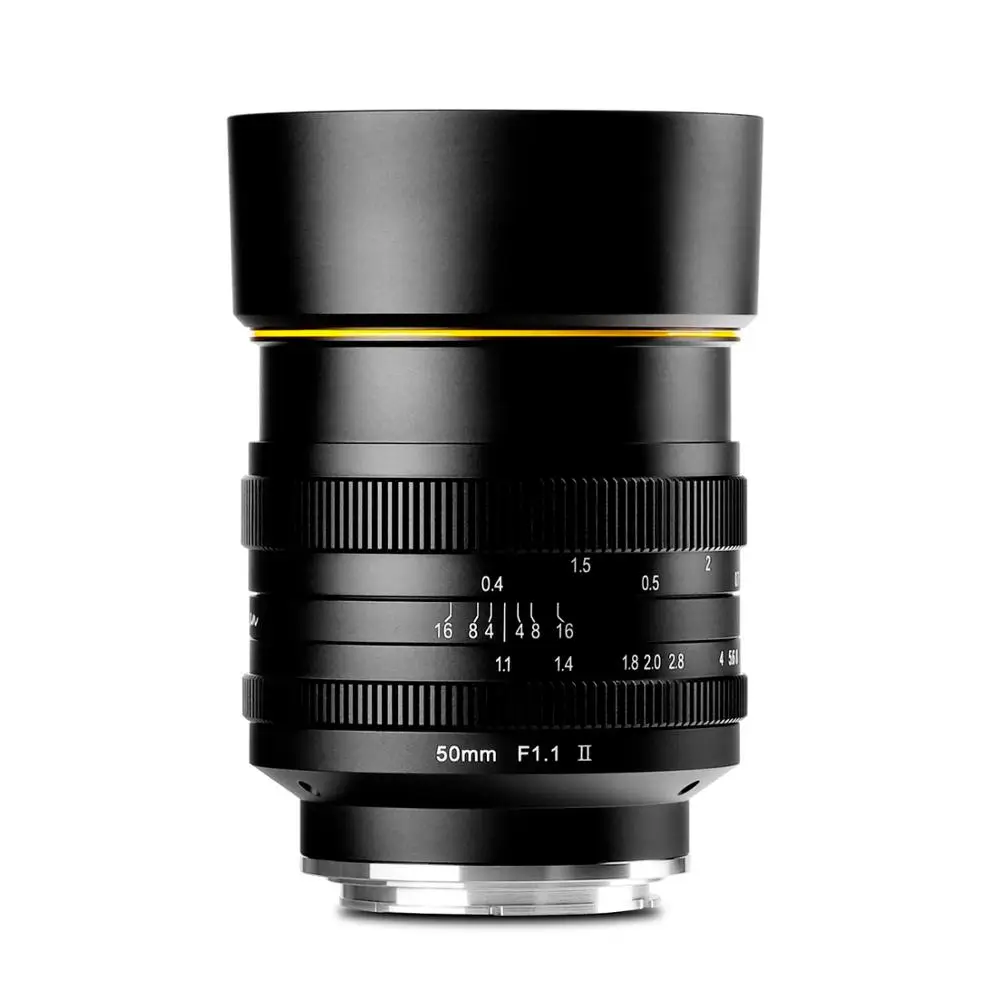 Kamlan Mirrorless Camera Lens 50mm F1.1 II APS-C Large Aperture Manual Focus Lens for Canon Macro 4/3 E-mount Fuji