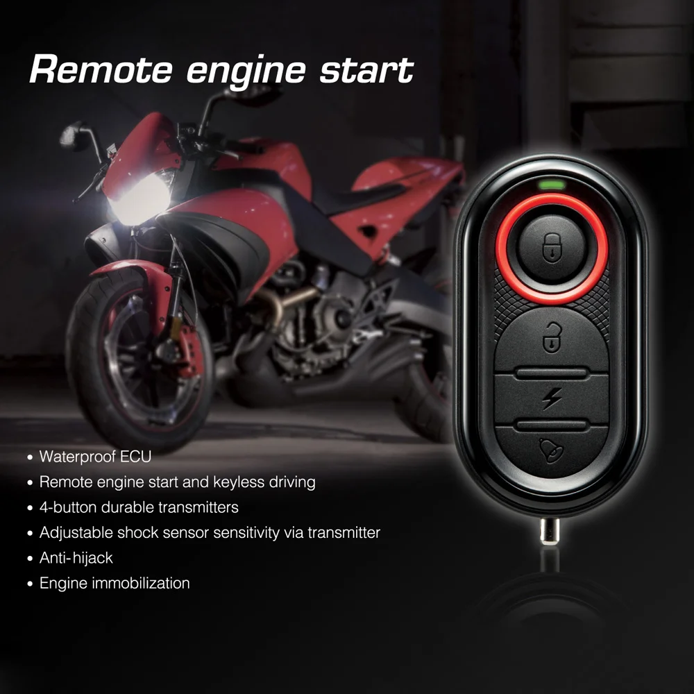 

Original Steelmate 986E 1 Way Motorcycle Alarm Moto Remote Engine Start Alarm Moto Protection with Mini Transmitter for BULTACO