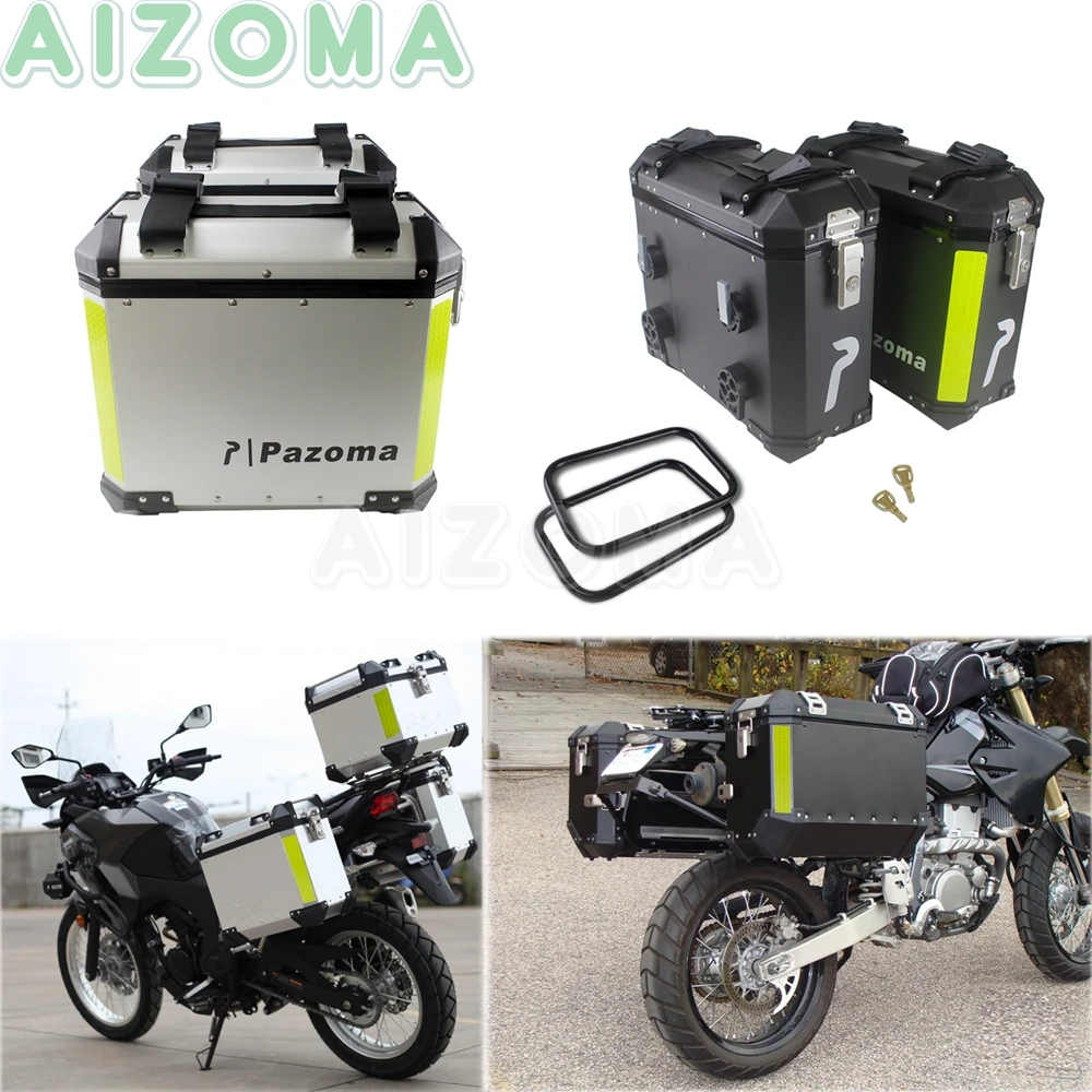 Aluminum Motorcycle 36L Luggage Cargo Side Case Universal Sidecases Box For BMW R1200GS F650 HONDA Suzuki YAMAHA Tiger 800/1200